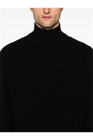 Maglione a collo alto in lana vergine nero RICK OWENS | RU02D6645KWV09